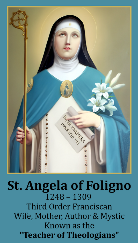 St. Angela of Foligno Holy Card