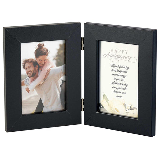 "Happy Anniversary" Double Wood Frame