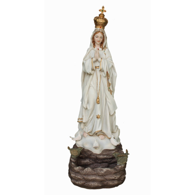 Our Lady  of Fatima 22.5" Resin Birdbath/Feeder