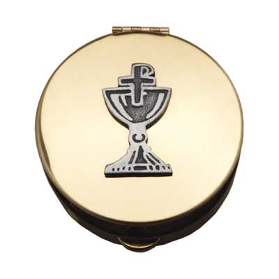 Chalice Pyx - Gold with Pewter Motif