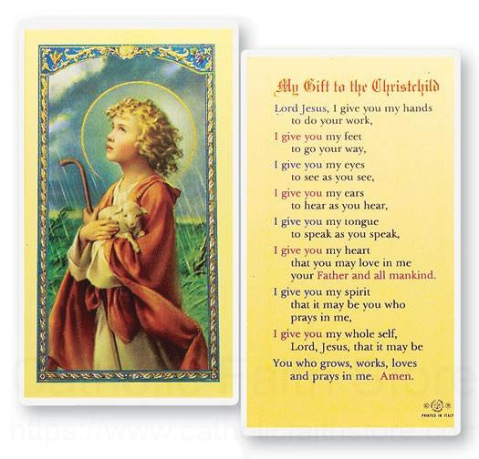 My Gift To The Christchild Prayer Holy Card