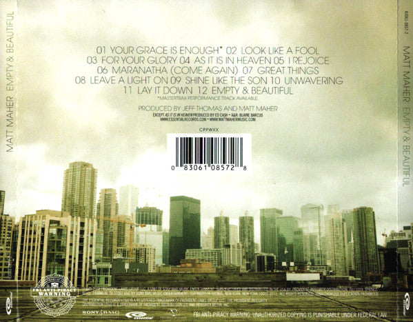 Empty & Beautiful - Matt Maher, Catholic Singer - CD