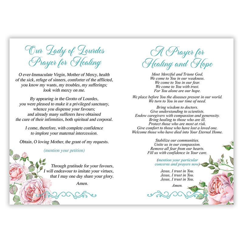Our Lady of Lourdes Pray For Us - Healing Prayerbook Greeting Card