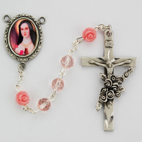 6MM PINK ST. THERESE ROSARY