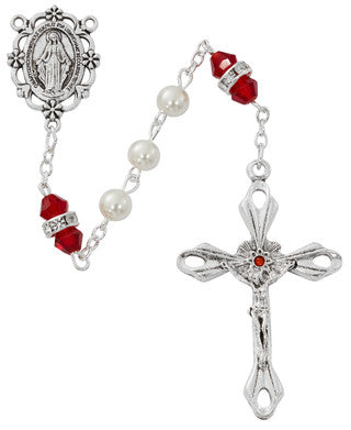 Birthstone and Pearl Rosary