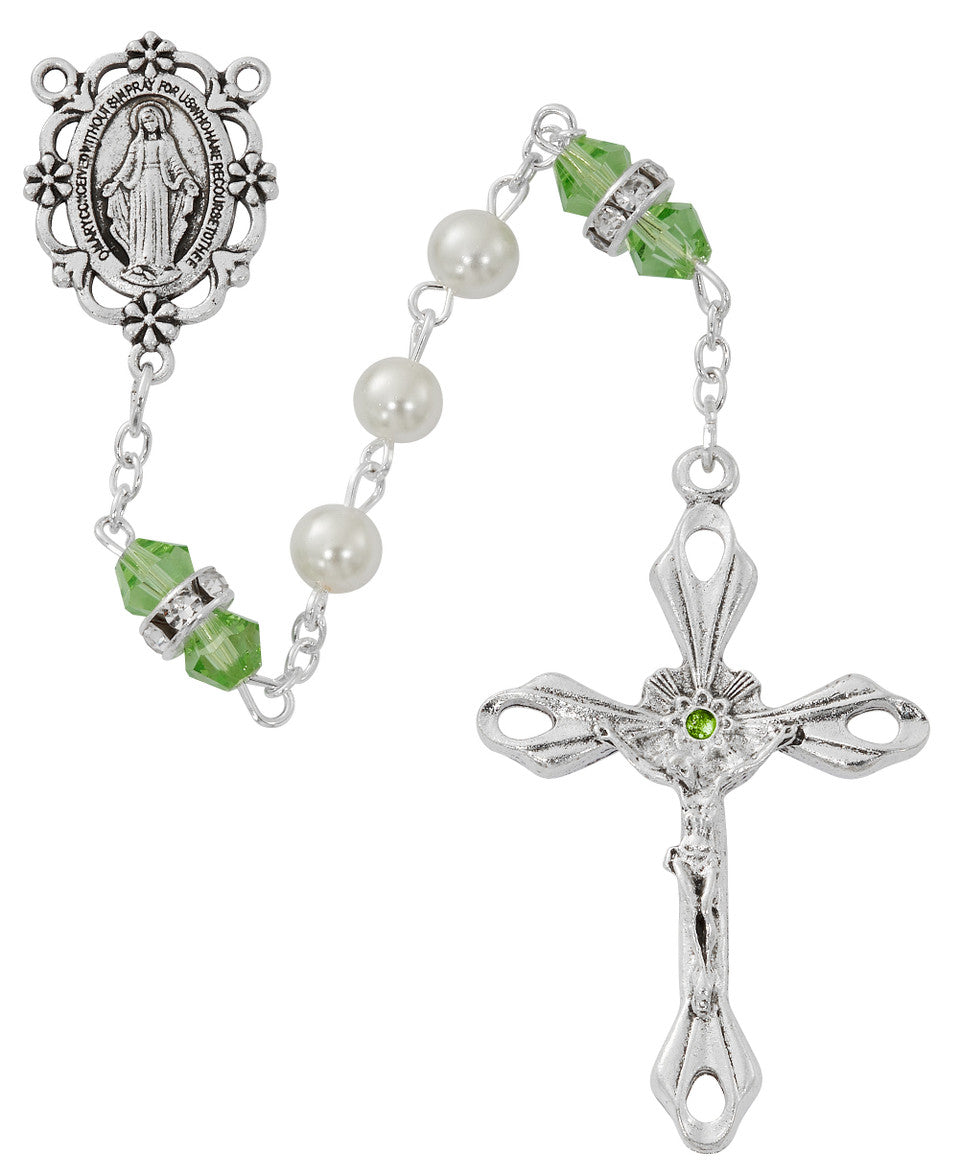 Birthstone and Pearl Rosary