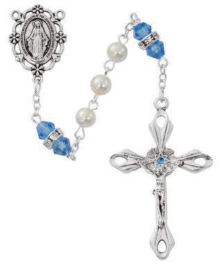 Birthstone and Pearl Rosary