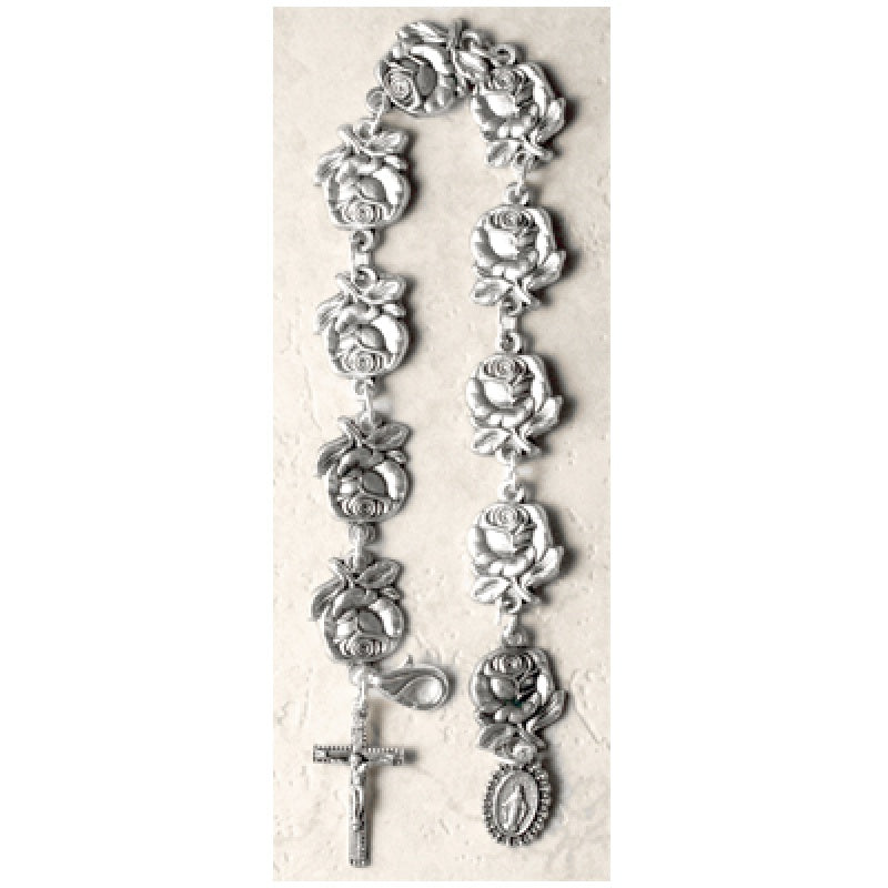 Rose Bud Rosary Bracelet