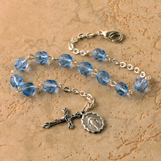 Blue Rosary Bracelet