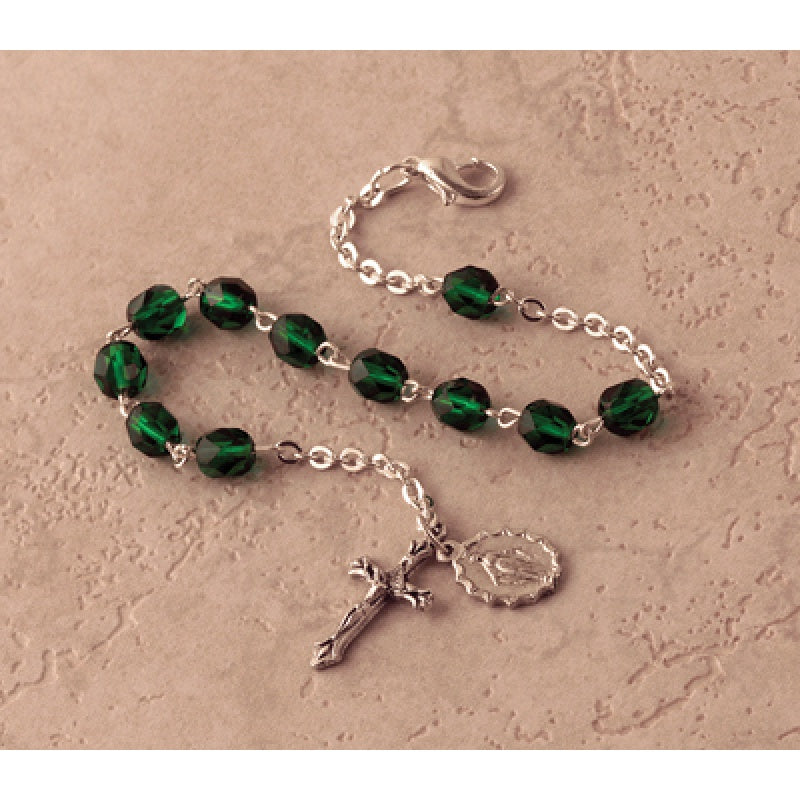 Dark Green Rosary Bracelet