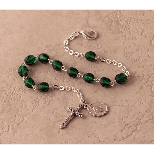 Dark Green Rosary Bracelet