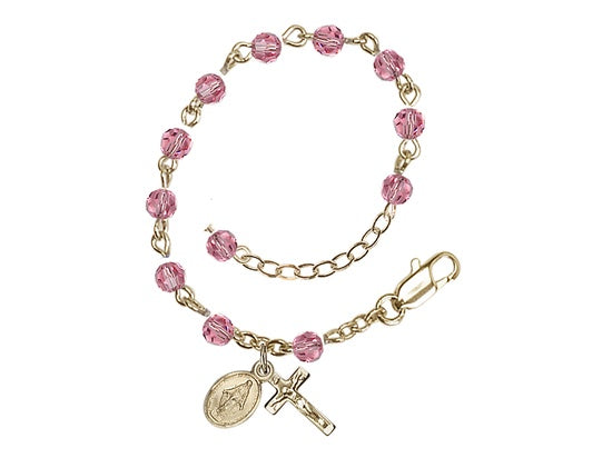 Infant Rosary Bracelet with Miraculous and Crucifix Medals