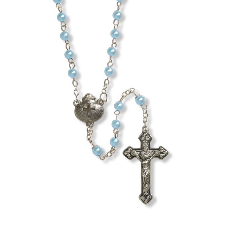 Boy's Blue Baptism Rosary - RC786