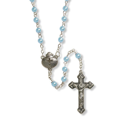 Boy's Blue Baptism Rosary - RC786