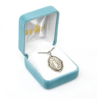 Miraculous Medal Oval Medal, Sterling Silver - 1156