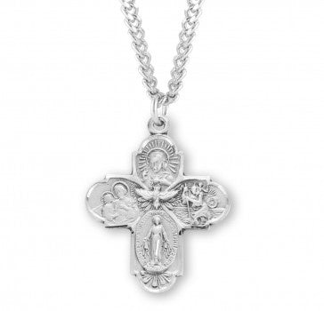 4 Way Cross, Sterling Silver Medal