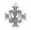 St. Michael the Archangel Sterling Silver Cross Medal with Rhodium Chain