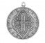 St. Benedict Sterling Medal on Rhodium Chain