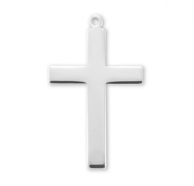High Polished Sterling Silver 1-3/8" Cross