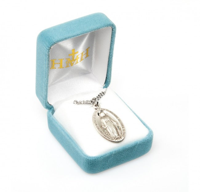 Miraculous Medal Large Oval Medal, Sterling Silver - 2117