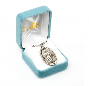 Miraculous Medal Large Oval Medal, Sterling Silver - 2119