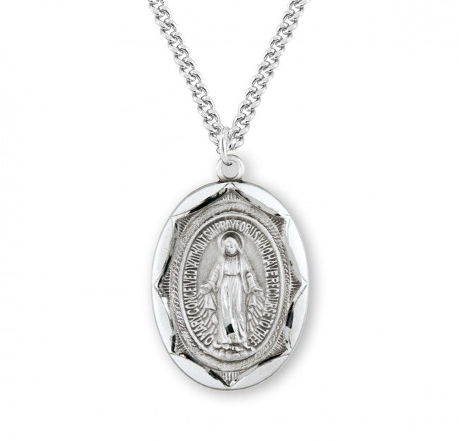 Miraculous Medal, Sterling Silver - S2123