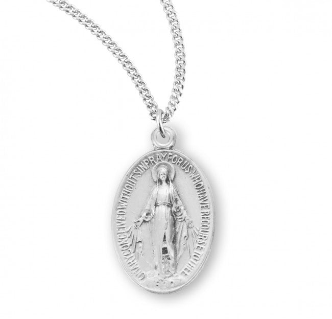 Miraculous Medal, Sterling Silver - S3101