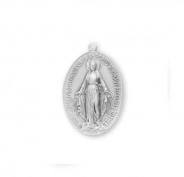 Miraculous Medal Large Oval Medal, Sterling Silver - 3106