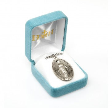 Miraculous Medal Large Oval Medal, Sterling Silver - 3106
