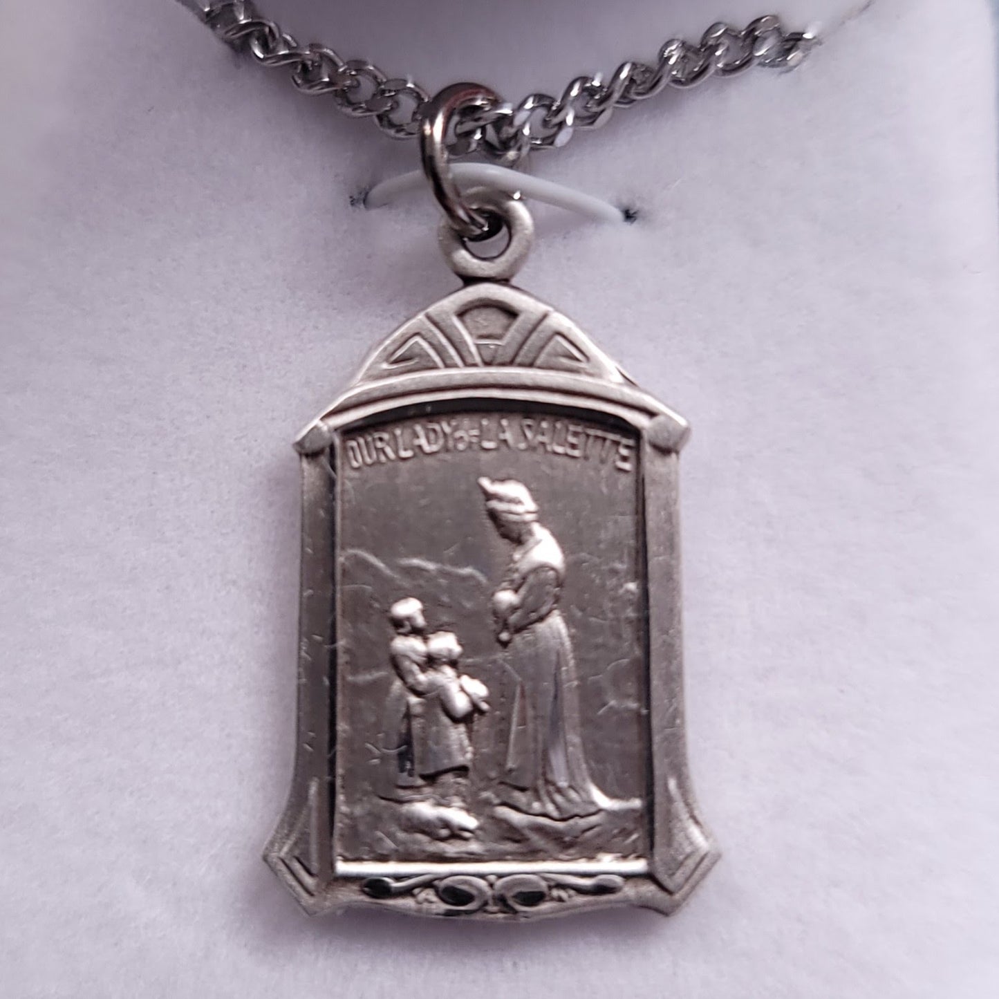 Our Lady of La Salette, Sterling Silver Framed Style Medal - S3510