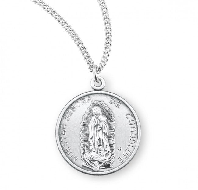 Our Lady of Guadalupe Round Sterling Silver Medal - S3582