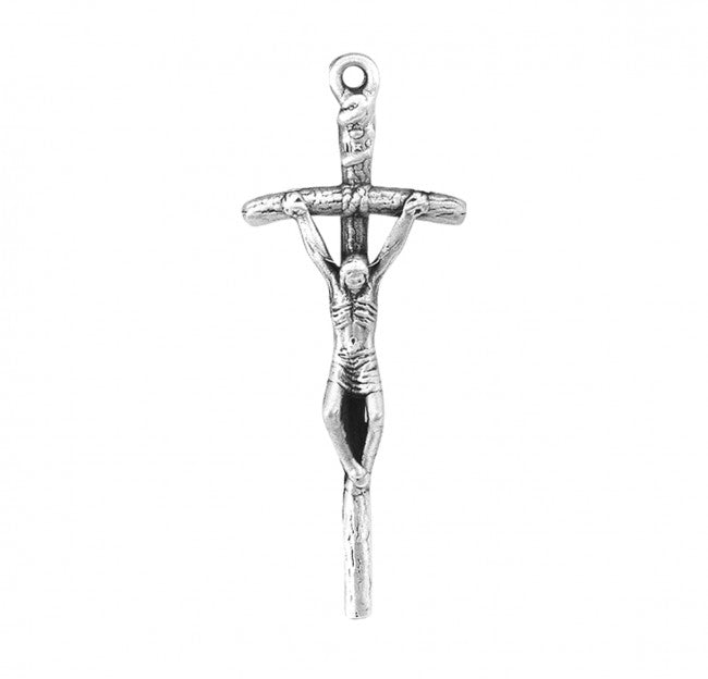 Papal Crucifix, Sterling Silver on 24" Chain