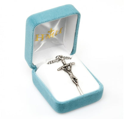 Papal Crucifix, Sterling Silver on 24" Chain