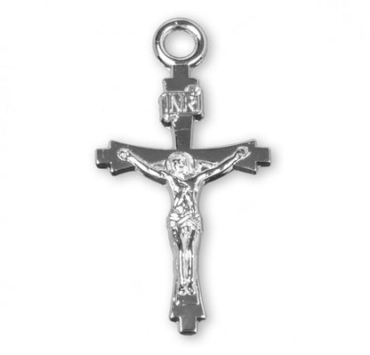 Flare Tipped Sterling Silver Crucifix - 3913