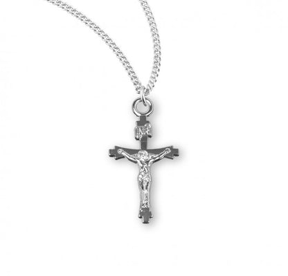 Flare Tipped Sterling Silver Crucifix - 3913