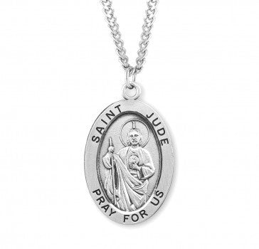 St. Jude, Sterling Silver Large Oval Medal