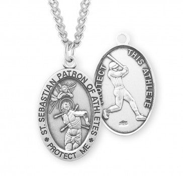 St. Sebastian / Soccer, Sterling Silver Oval Medal