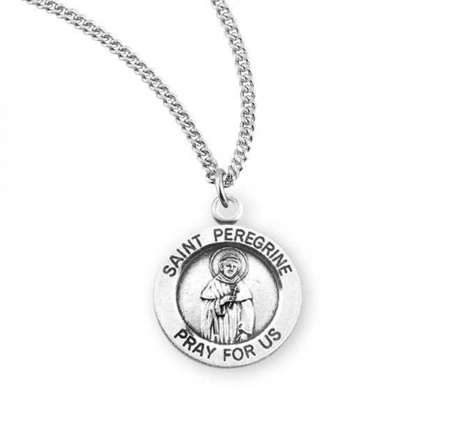 St. Peregrine Round Sterling Silver Medal - S8528