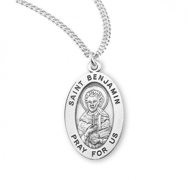 St. Benjamin, Sterling Silver Oval Medal - S9222