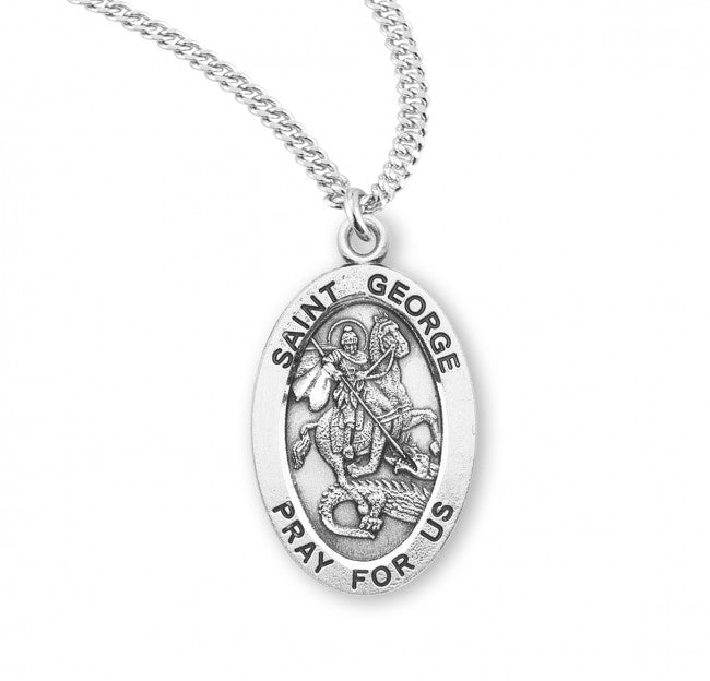 St. George, Sterling Silver Oval Medal - S9261