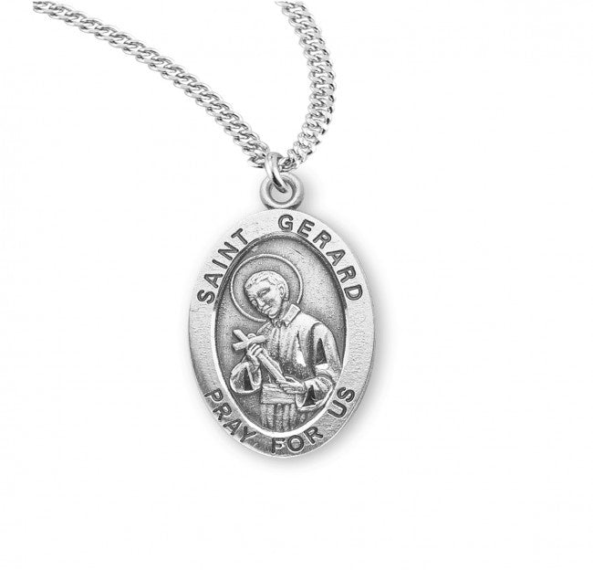 St. Gerard, Sterling Silver Oval Medal - S9262