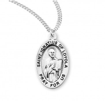 St. Ignatius Of Loyola Sterling Silver Oval Medal