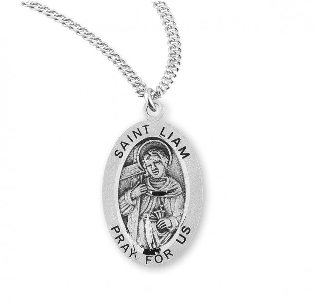 St. Liam, Sterling Silver Oval Medal - S9306