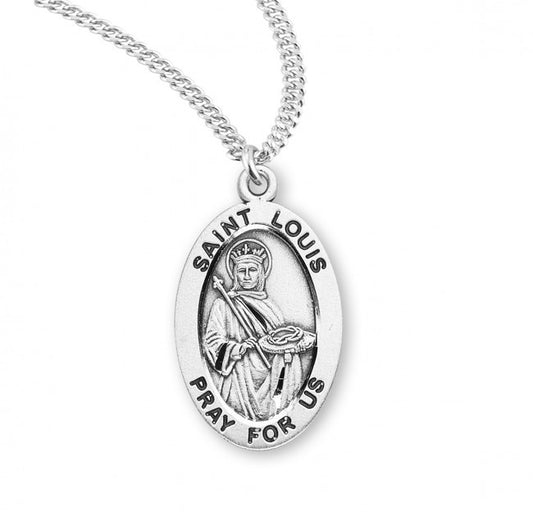 St. Louis King of France, Sterling Silver Oval Medal - S9308