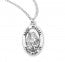 St. Michael Sterling Silver Medal On 20 inch Rhodium Chain