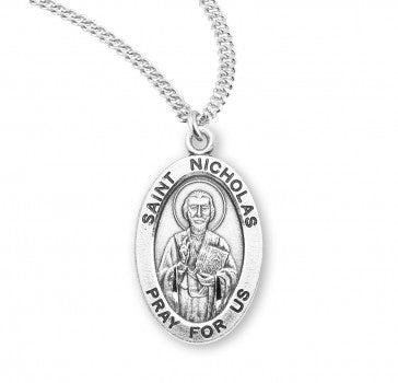 St. Nicholas Sterling Silver Oval Medal