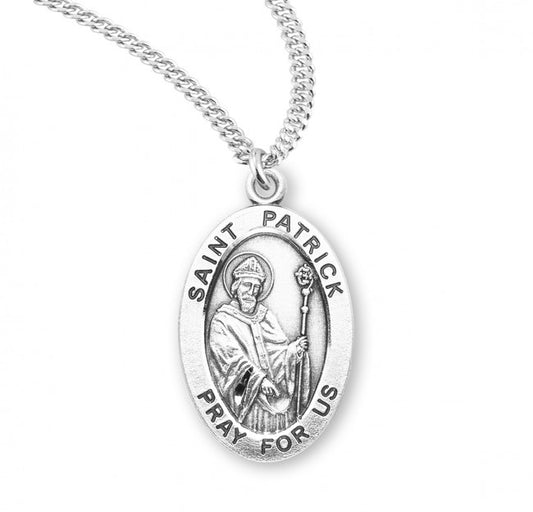 St. Patrick, Sterling Silver Oval Medal - S9325