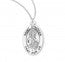 St. Dymphna Sterling Silver Medal On 20 Inch Rhodium Chain