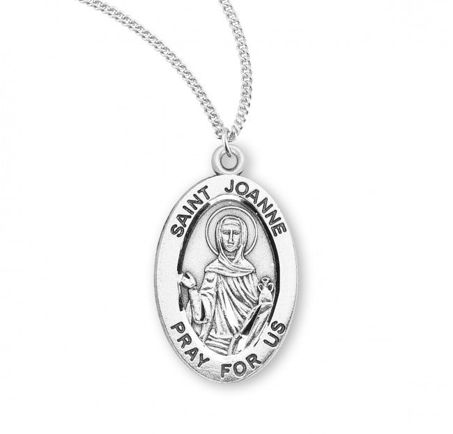 St. Joanne Sterling Silver Oval Medal - S9445