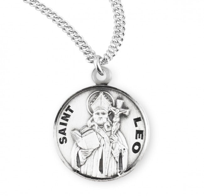 St. Leo, Round Sterling Silver Medal - S9607